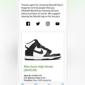 Nike Dunks - High - Panda: Black/White - Size 8.5W